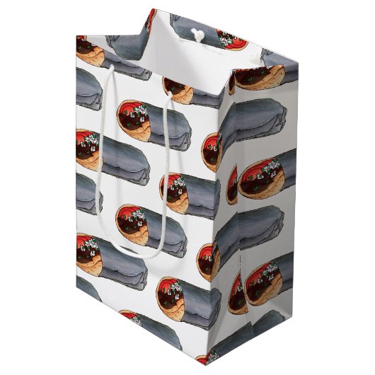 Grieks Gyro Pita Vlees Sandwich Mediterranean Food Medium Cadeauzakje (Voorkant Gekanteld)