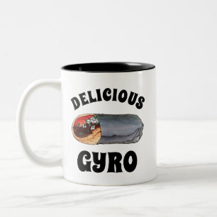 Grieks Gyro Pita Vlees Sandwich Mediterranean Food Tweekleurige Koffiemok