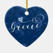 Grieks hart, kerstboom Ornament, Grieks Keramisch Ornament (Voorkant)