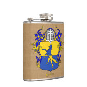 Grieks heraldisch schild met helm en mantel heupfles (Rechts)