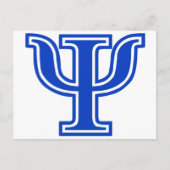 Grieks Initiaal voor Psi Blue Monogram Briefkaart (Voorkant)