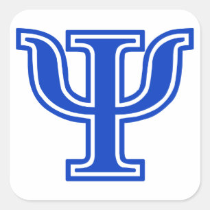 Grieks Initiaal voor Psi Blue Monogram Vierkante Sticker