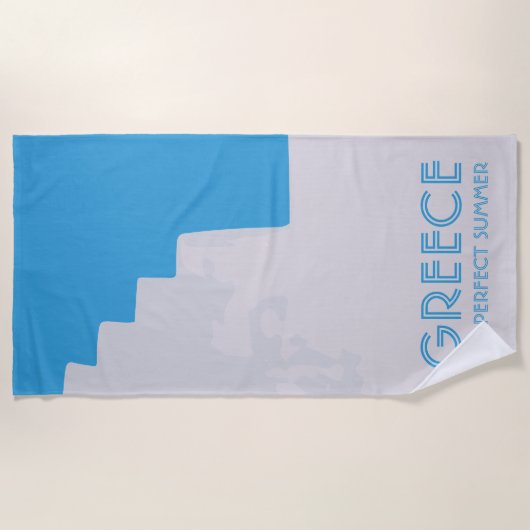 Grieks kerkschilderij tegen de hemel van het eilan strandlaken (Voorkant)