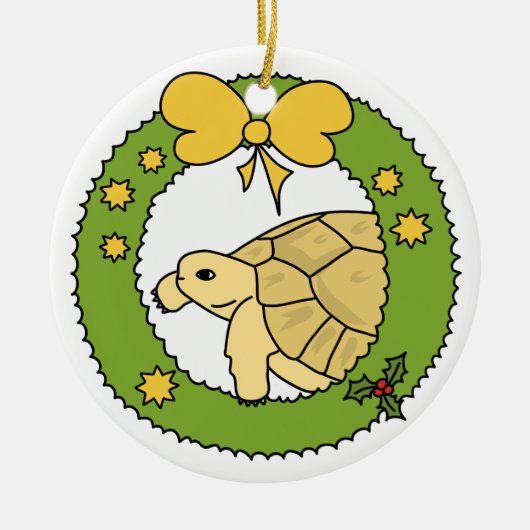 Grieks kerstversiering met schildpad keramisch ornament (Voorkant)