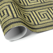 Grieks Key Klassiek ontwerp in goud & zwart Cadeaupapier (Rol Hoek)