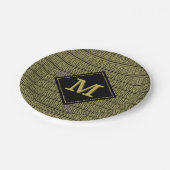 Grieks Key Klassiek ontwerp in goud & zwart Papieren Bordje (Gekanteld)