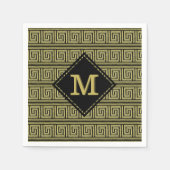 Grieks Key Klassiek ontwerp in goud & zwart Servetten (Voorkant)