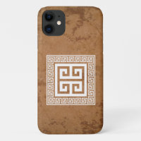 Grieks Key Patroon Wit Ontwerp iPhone / iPad hoesj