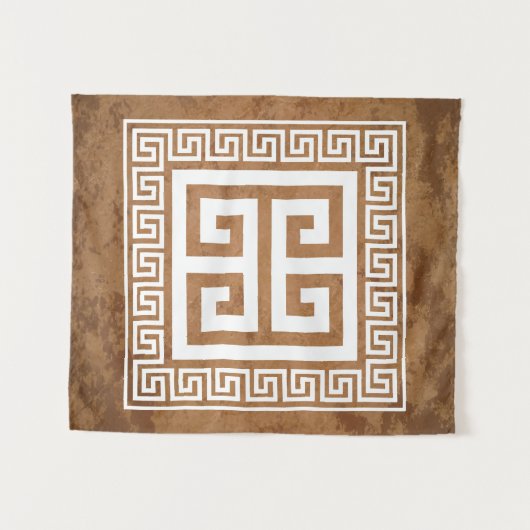 Grieks Key Patroon Wit Ontwerp Tapestry Wandkleed (Voorkant (horizontaal))