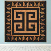 Grieks Key Pattern Zwart Design Canvas Print (Insitu (Houten vloer))