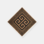 Grieks Key Pattern Zwart Design Papier Servetten (Hoek)