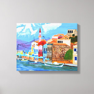 Grieks Kustcanvas Canvas Afdruk
