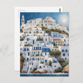 Grieks kustdorp Griekenland Zee Berghuizen Briefkaart (Voorkant / Achterkant)