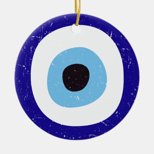 Grieks Kwaad Oog Verdrietig Ontwerp Keramisch Ornament (Voorkant)