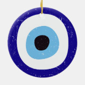 Grieks Kwaad Oog Verdrietig Ontwerp Keramisch Ornament (Achterkant)