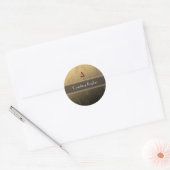 Grieks leven Stickers, Monogram Ronde Sticker (Envelop)
