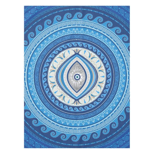 Grieks Mati Mataki - Griekse versiering van de oge Tafelkleed (Voorkant)