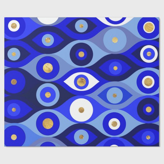 Grieks Mati Mataki - Matiasma Evil Eye blue Cadeaupapier (Vlak)