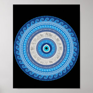 Grieks Mati Mataki - Matiasma Evil Eye ornament Poster