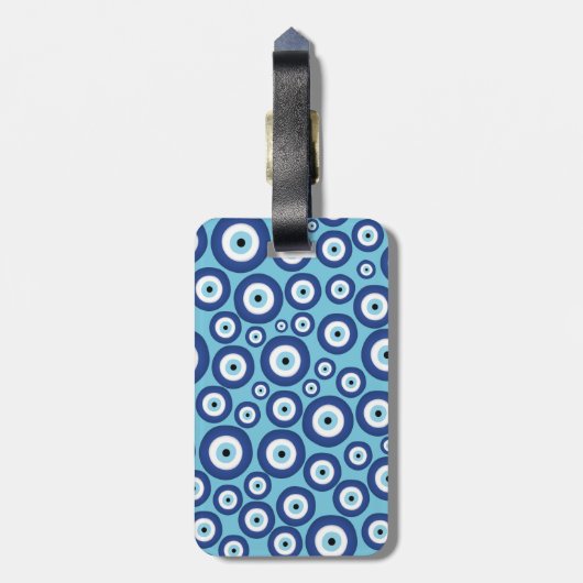 Grieks Mati Mataki - Matiasma Evil Eye Pattern #2 Bagagelabel (Achterkant verticaal)