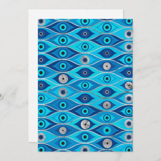 Grieks Mati Mataki - Matiasma Evil Eye Pattern Feestdagenkaart (Voorkant / Achterkant)