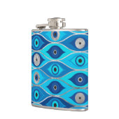 Grieks Mati Mataki - Matiasma Evil Eye Pattern Heupfles (Links)