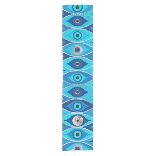 Grieks Mati Mataki - Matiasma Evil Eye Pattern Korte Tafelloper (Voorkant)