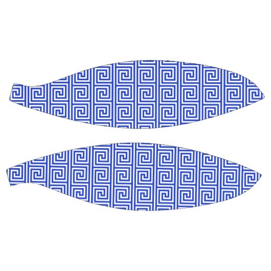 Grieks Meander Key Squares Patroon Blauw Basketbal (Panelen)