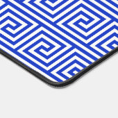 Grieks Meander Key Squares Patroon Blauw Bureaumat (Hoek)