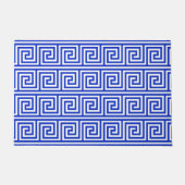 Grieks Meander Key Squares Patroon Blauw Deurmat (Voorkant)
