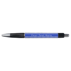 Grieks Meander Key Squares Patroon Blauw Pen