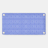 Grieks Meander Key Squares Patroon Blauw Spandoek (Horizontaal)