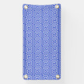 Grieks Meander Key Squares Patroon Blauw Spandoek (Verticaal)