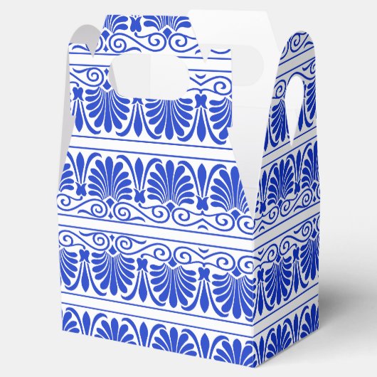Grieks Mediterraan Arabesk patroon blauw Bedankdoosjes (Geopend)