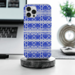 Grieks Mediterraan Arabesk patroon blauw iPhone 15 Pro Max Hoesje