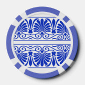 Grieks Mediterraan Arabesk patroon blauw Poker Chips (Achterkant)