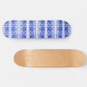 Grieks Mediterraan Arabesk patroon blauw Skateboard (Horizontaal)
