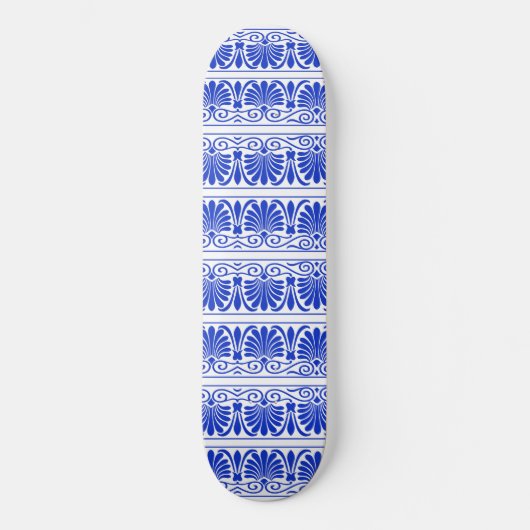 Grieks Mediterraan Arabesk patroon blauw Skateboard (Voorkant)