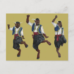 Grieks Minotaurus Dance Celebration Fantasy Briefk Briefkaart