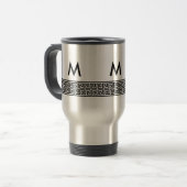 Grieks monogram sleutelontwerp reisbeker (Voorkant links)