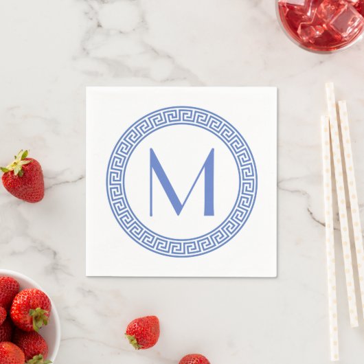 Grieks monogram sleutelontwerp servetten (Insitu)
