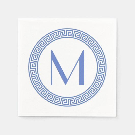 Grieks monogram sleutelontwerp servetten (Voorkant)