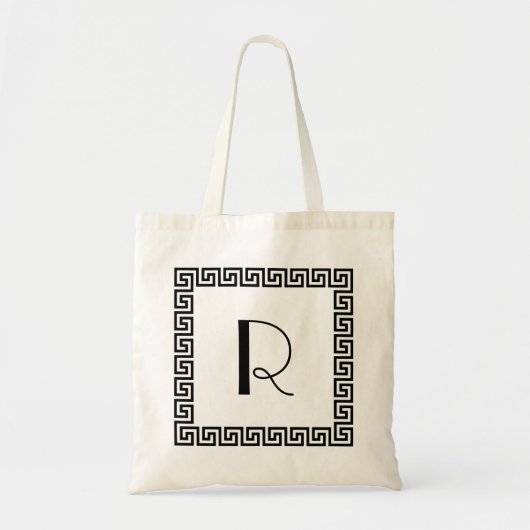 Grieks monogram sleutelontwerp tote bag (Voorkant)