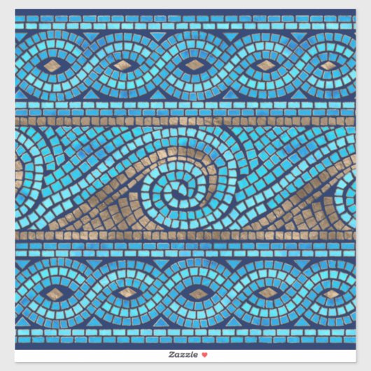 Grieks mozaïektegel sticker (Vel)