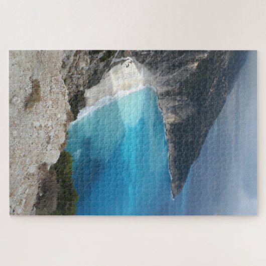 Grieks Myrtos Bay Strandlandschap Kefalonia Grieke Legpuzzel (Horizontaal)