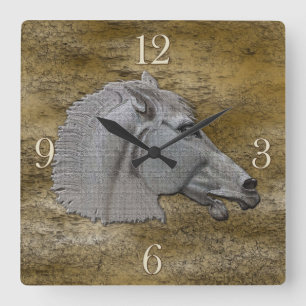 Grieks Mythologie Klassieke paarden hoofd Vierkante Klok