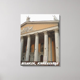 Grieks Nationaal Theater, Bisjkek Kirgizië Canvas Afdruk