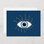 Grieks ogen met blauw wit goud briefkaart (Voorkant / Achterkant)