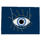 Grieks ogen met blauw wit goud groot cadeauzakje (Achterkant)