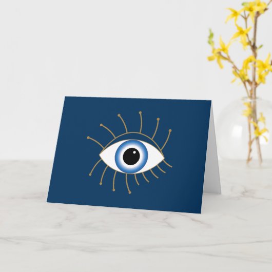 Grieks ogen met blauw wit goud kaart (Gele Bloem)